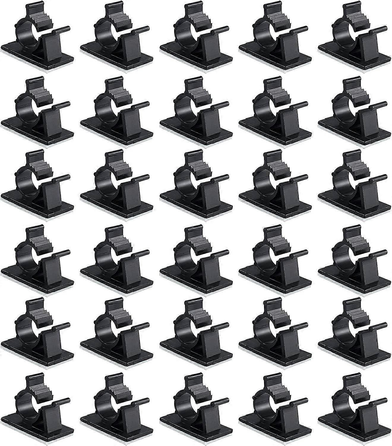 30 Pcs Black Clips Self Adhesive Backed Nylon Wire Adjustable Cable Clips Adhésif Cable Management Drop Wire Holder