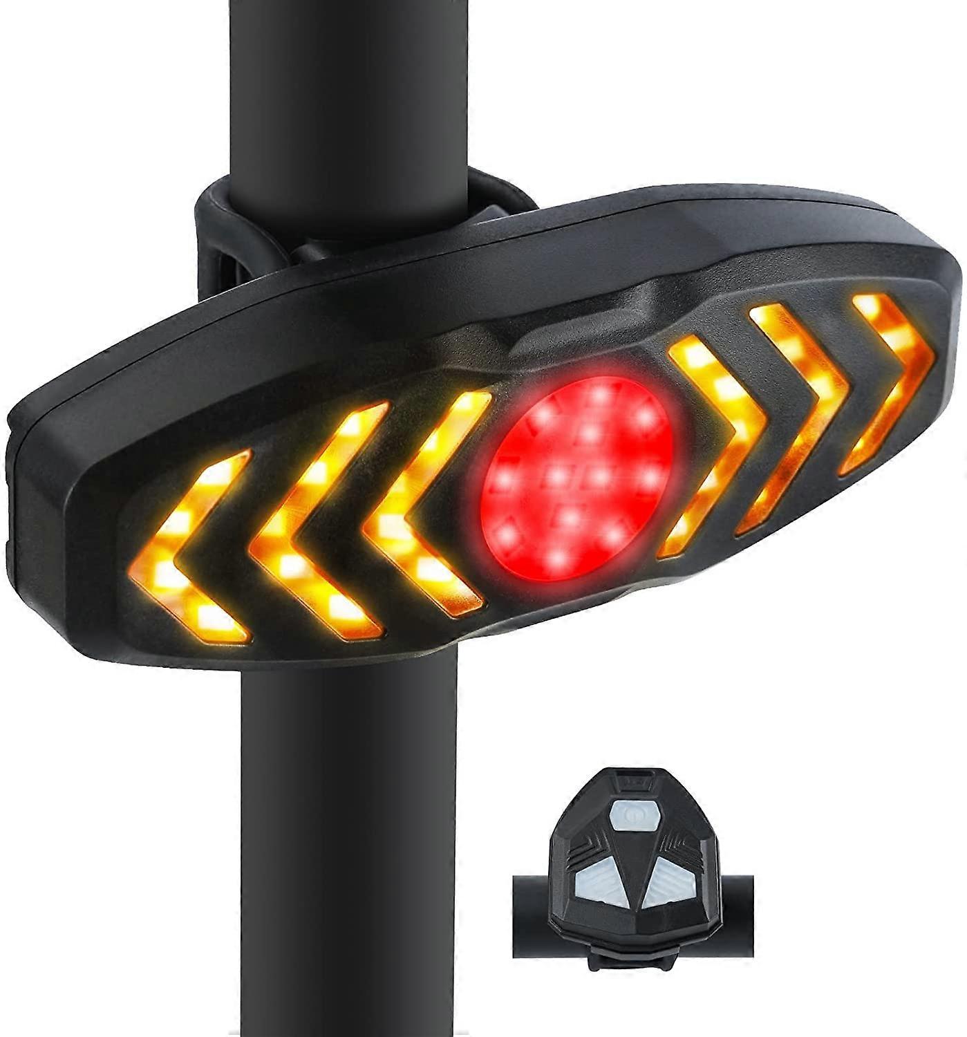 Bike Rear Light Flashing Velo and Rear Light with Sound Effect USB Rechargeable Wireless Remote Control Easy to Install for Scooter Road Bikes Mtb Vis