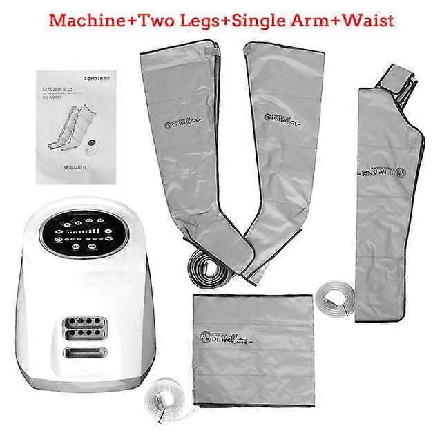 4 Air Chambers Leg Compression Massager Vibration Infrared Therapy Arm Waist Pneumatic Air Wraps Relax Pain Relief Grey 3 Modes