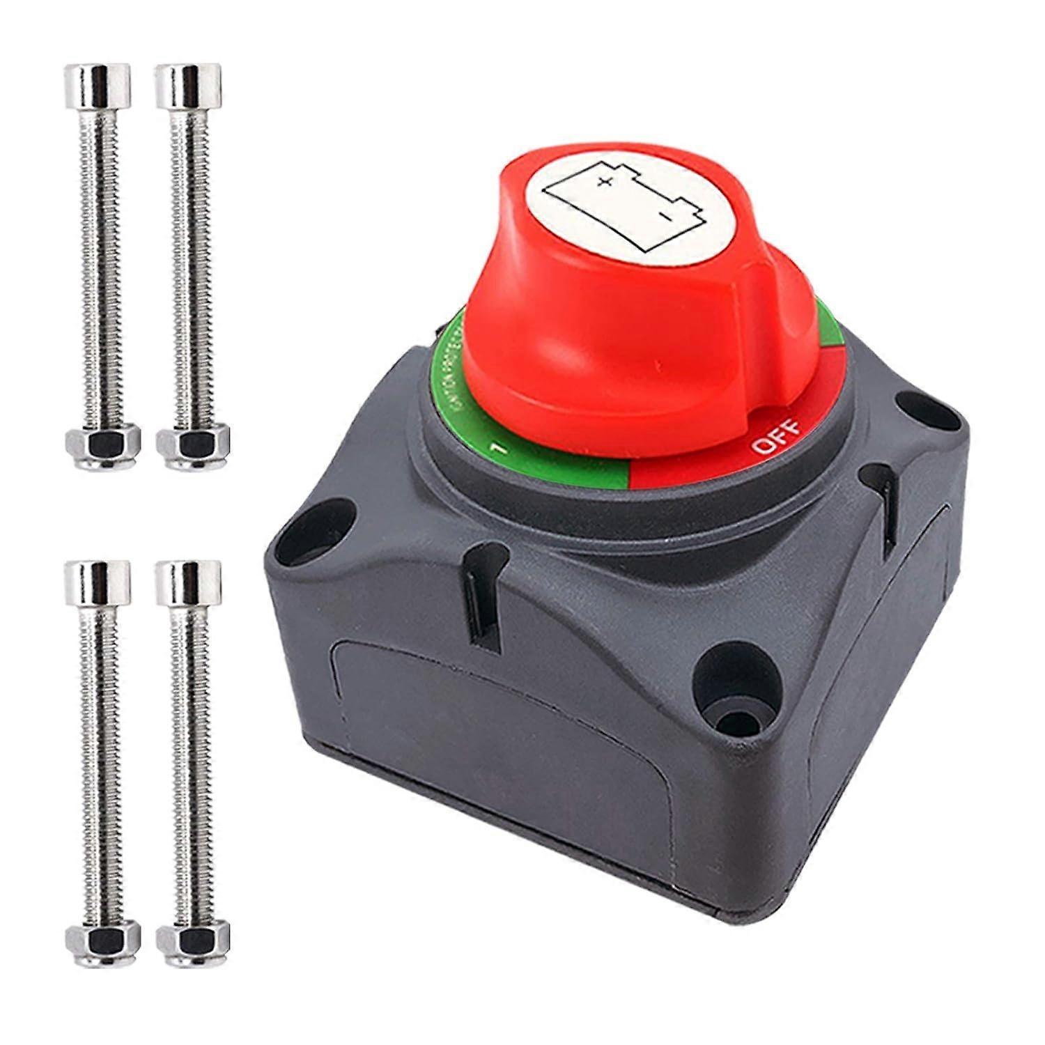 Battery Switch, 12-48 V Battery Power Cut Master Switch Disconnect Isolator for Car, Vehicle, RV and Boat (On-Off)