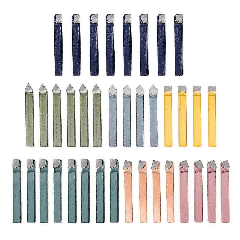 38PCS Carbide Tipped Lathe Cutting Kit - Weld Turning Tool Set 516in
