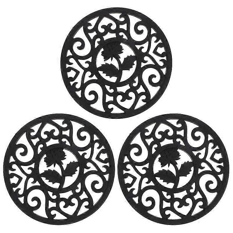 3pcs Multi-purpose Hollow Heat Insulation Pads Silicone Table Pot Holders