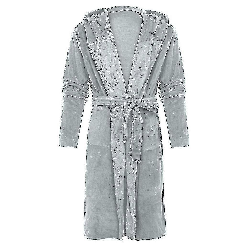 Ladies Hooded Dressing Gown Super Soft Fleece Women's Robe Comfortable Loungewear Nightwear-XT