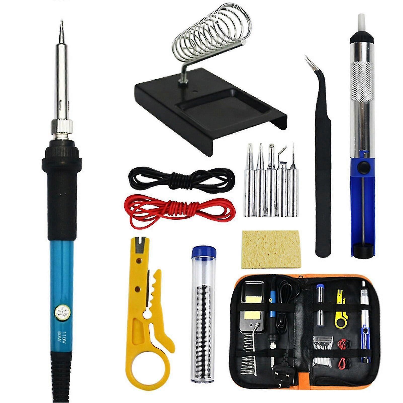 15 Pcs Soldering Iron 60W Soldering Gun Adjustable Temperature Heating Pen Ceramic Electric Soldering Iron Welding Repair Tool