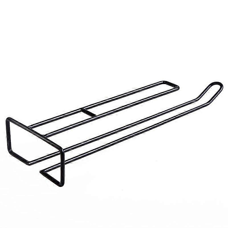 تحت مجلس الوزراء حامل زجاج النبيذ ، شنقا stemware النبيذ كؤوس رف ، أسلاك الحديد نظارات شماعات التخزين لمجلس الوزراء المطبخ بار (2PCS ، أسود)