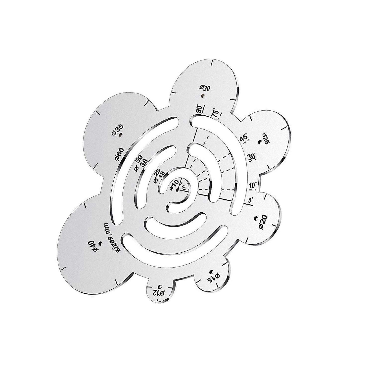 Round Leather Cutting Metal Corner Cutting Ruler Circle for DIY Leathercraft Working Drawing Leathe