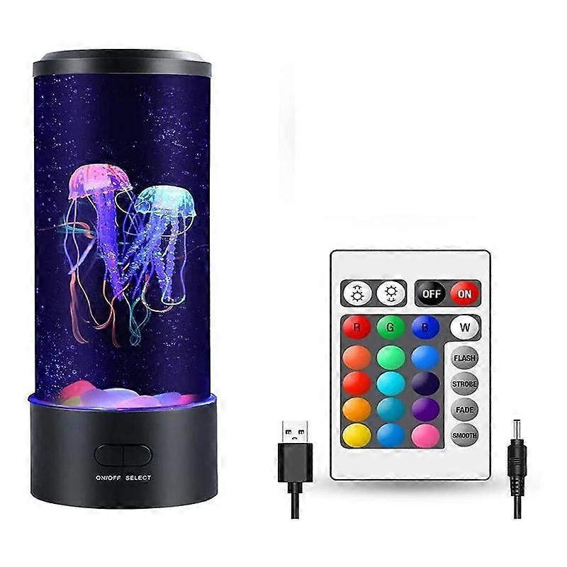 New Electric Jellyfish Lava Lamp,Jellyfish Tank Table Lamp, Color Changing Jellyfish Aquarium Decor