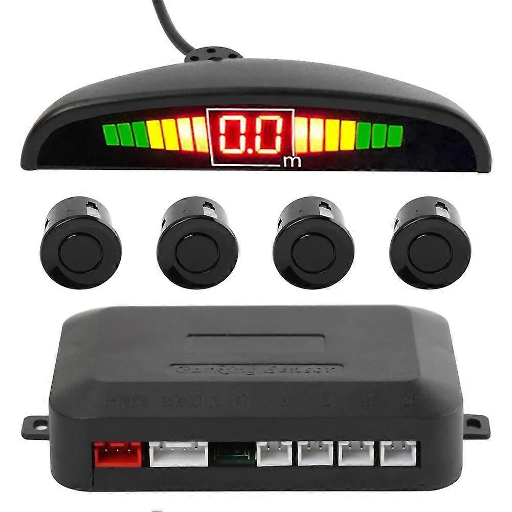 4 Sensors LED Detector Display Auto Parking Sensor Car Reverse Backup Radiolocator Monitoring System Auxiliary Alarm Universal