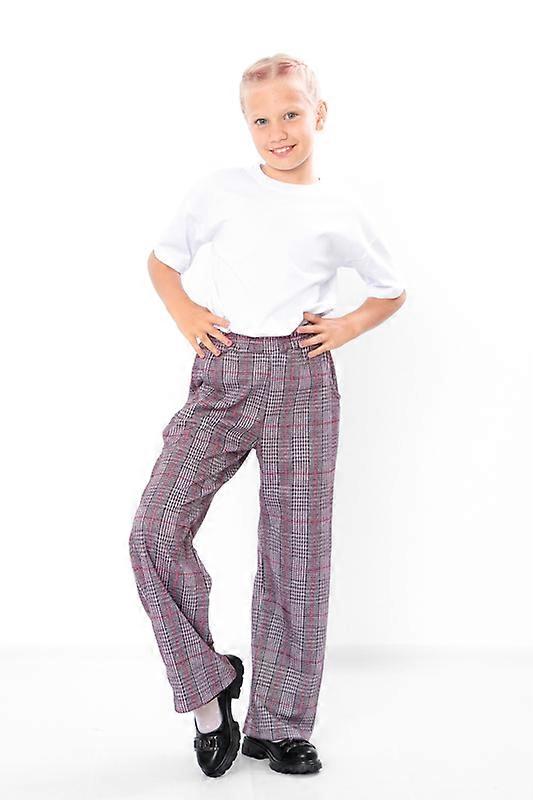 Plaid Culottes for Girls – Elastic Waistband, Wide Fit & Soft Jacquard Jersey, Perfect for School & Walks, Demi-season, HC 6437-086