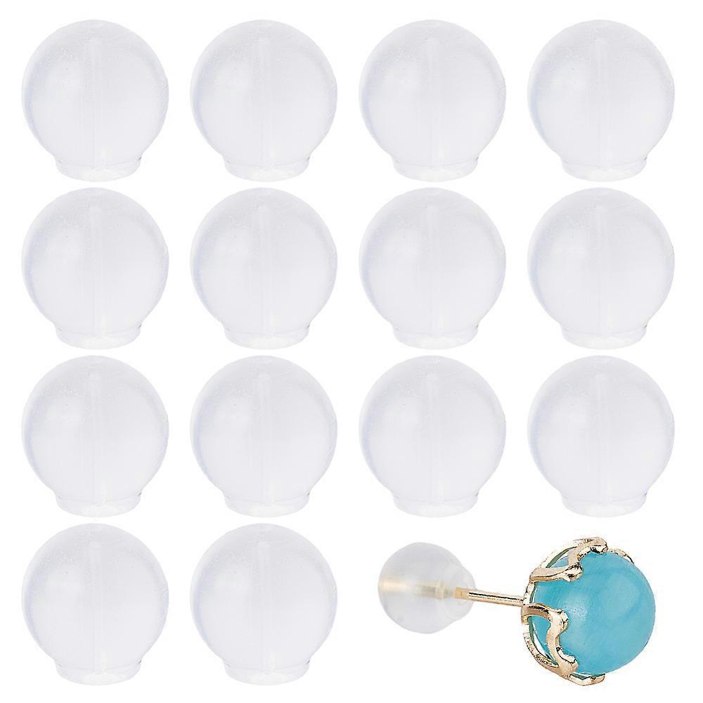 150Pcs Plastic Ear Nuts Ear Back Round White 6x5.5mm Hole: 1.2mm