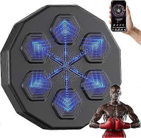 Wall Mounted Boxing Training Machine, Music Boxing Machine Smart Music Boxing Pads, With 6 Lights And Bluetooth Sensor Target Boxing Reaction Training