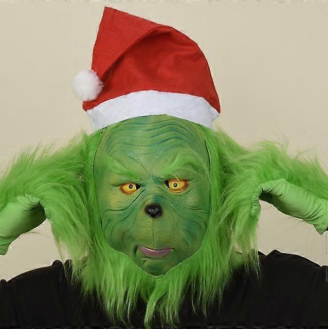 How Stole Christmas Cosplay Costume Mask Prop Latex Masks Gloves