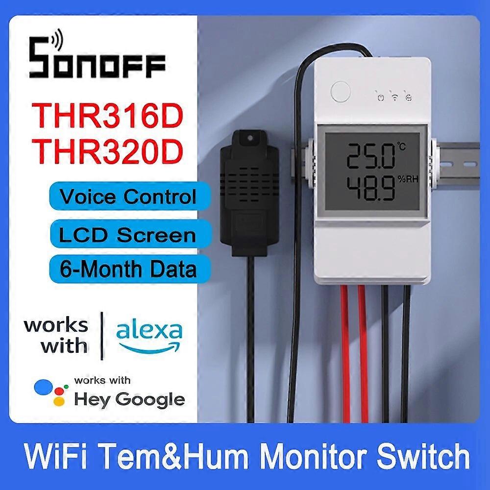 טיימרים למים TH Elite THR316D/THR320D WiFi מתג חכם ניטור זמני ומזמזם מתג בית חכם עבודה עם DS18B20 / Si7021 / RL560 / THS01