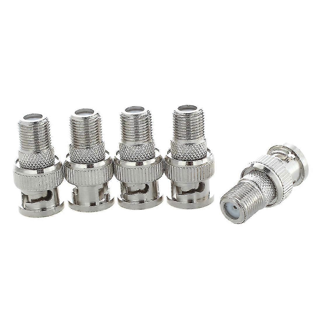 10pcs Bnc Plug To F Fe Adapter Coax Connector Coupler Cctv Camera