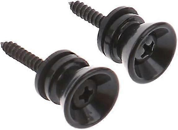 Guitar Strap Buttons Pair For Stratocaster Or Telecaster - Negro