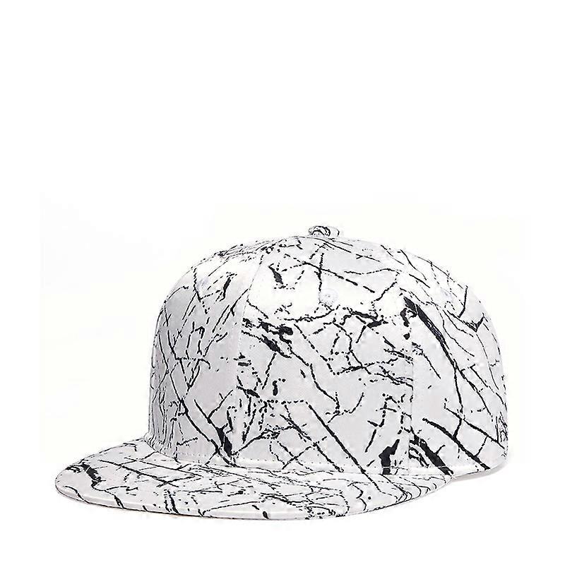 Hip Hop Hat Lightning Pattern Visor Baseball Cap, Men's Solid Color Flat Adjustable Back Buckle Hat