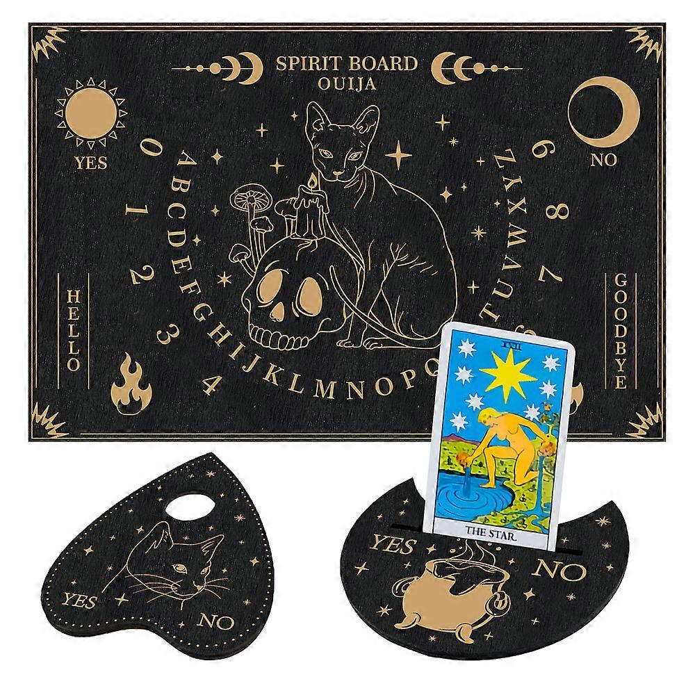 Custom Wood Board Wooden Dowsing Divination Board for Witchcraft Wiccan Altar Supplies Rectangle & Moon & Heart Moon Pattern 96~200x80~300x4mm 3pcs/se