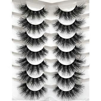 Falsche Wimpern Cat-Eye Flauschige Faux Mink Wimpern 8d Wispy Wimpern 7 Paare Pack Dramatische lange dicke Volumen Fake Eye Lash Multipack