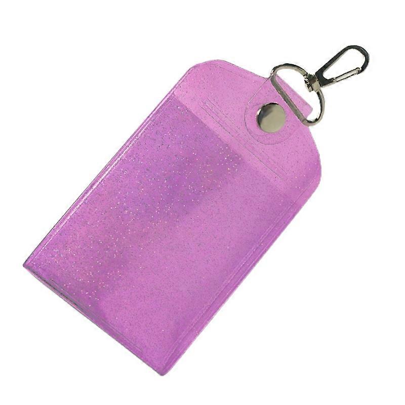 Portable ID Card Holder Bus Cards Cover Case Office Work Keychain Keyring Tool for Womne Men