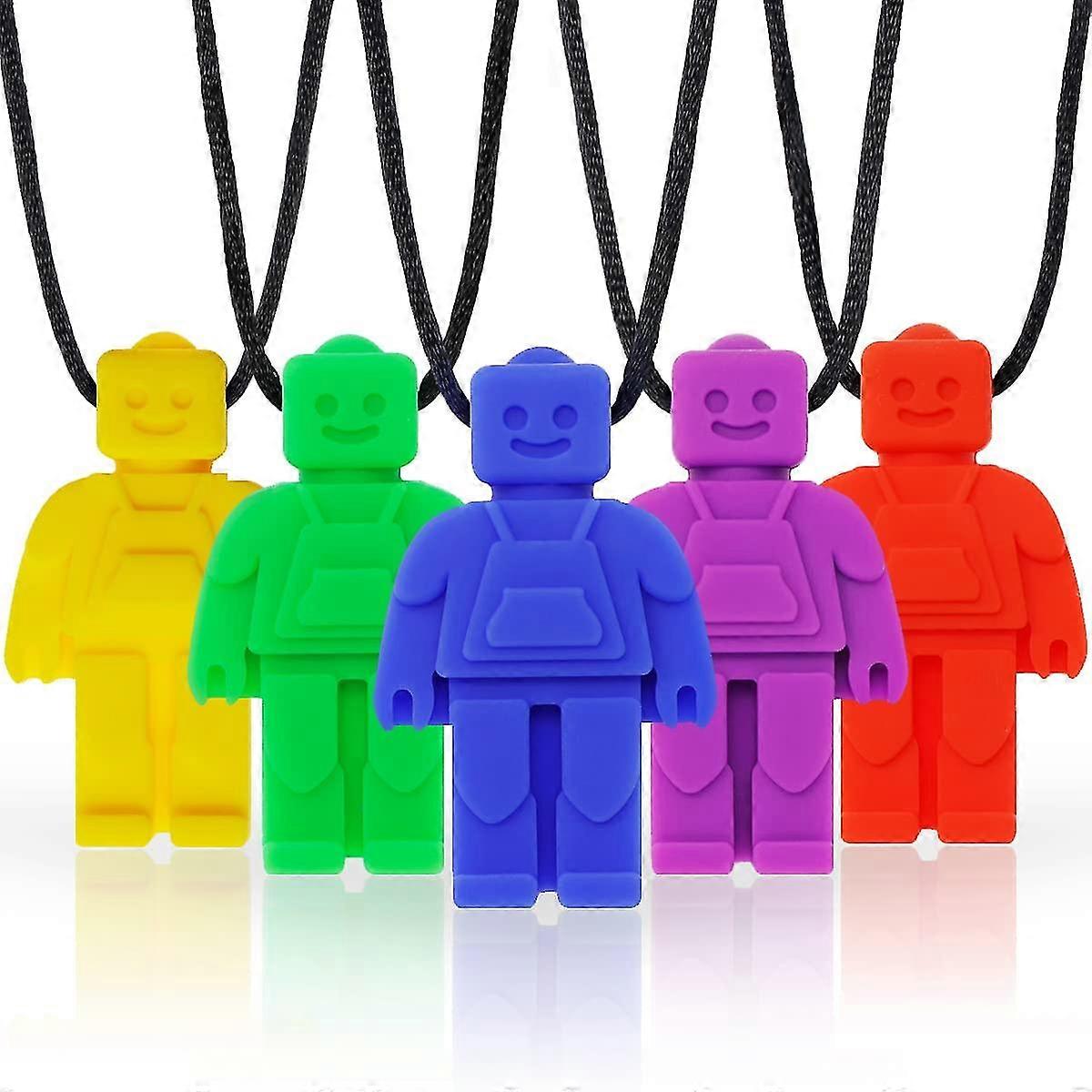 5 Pack Sensory Chew Collier Pour Enfants Tout-petits Avec Autisme, mordre (robot)