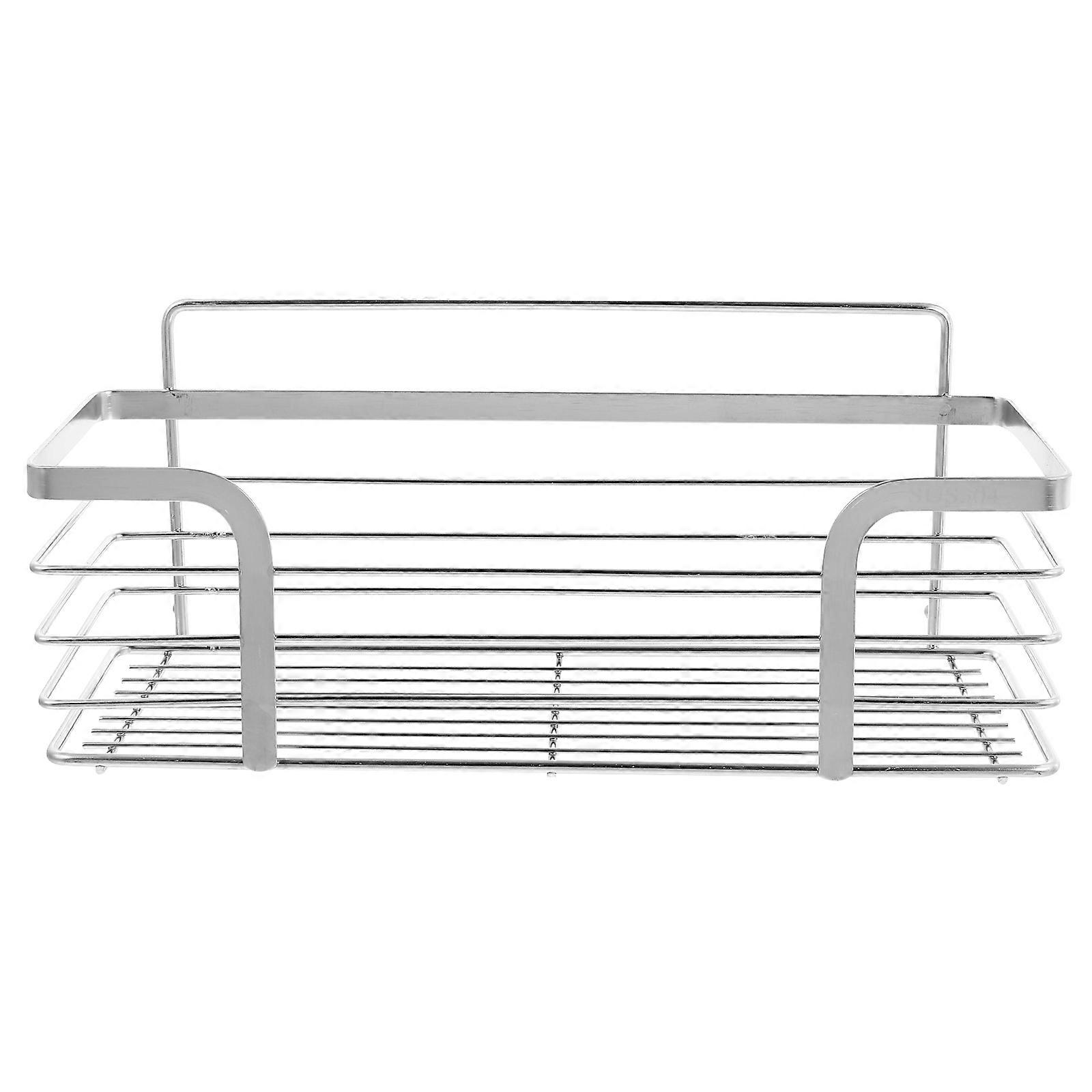 Scaffale portaoggetti senza punzonatura da 1 pezzo con adesivi antitraccia per bagno (argento)