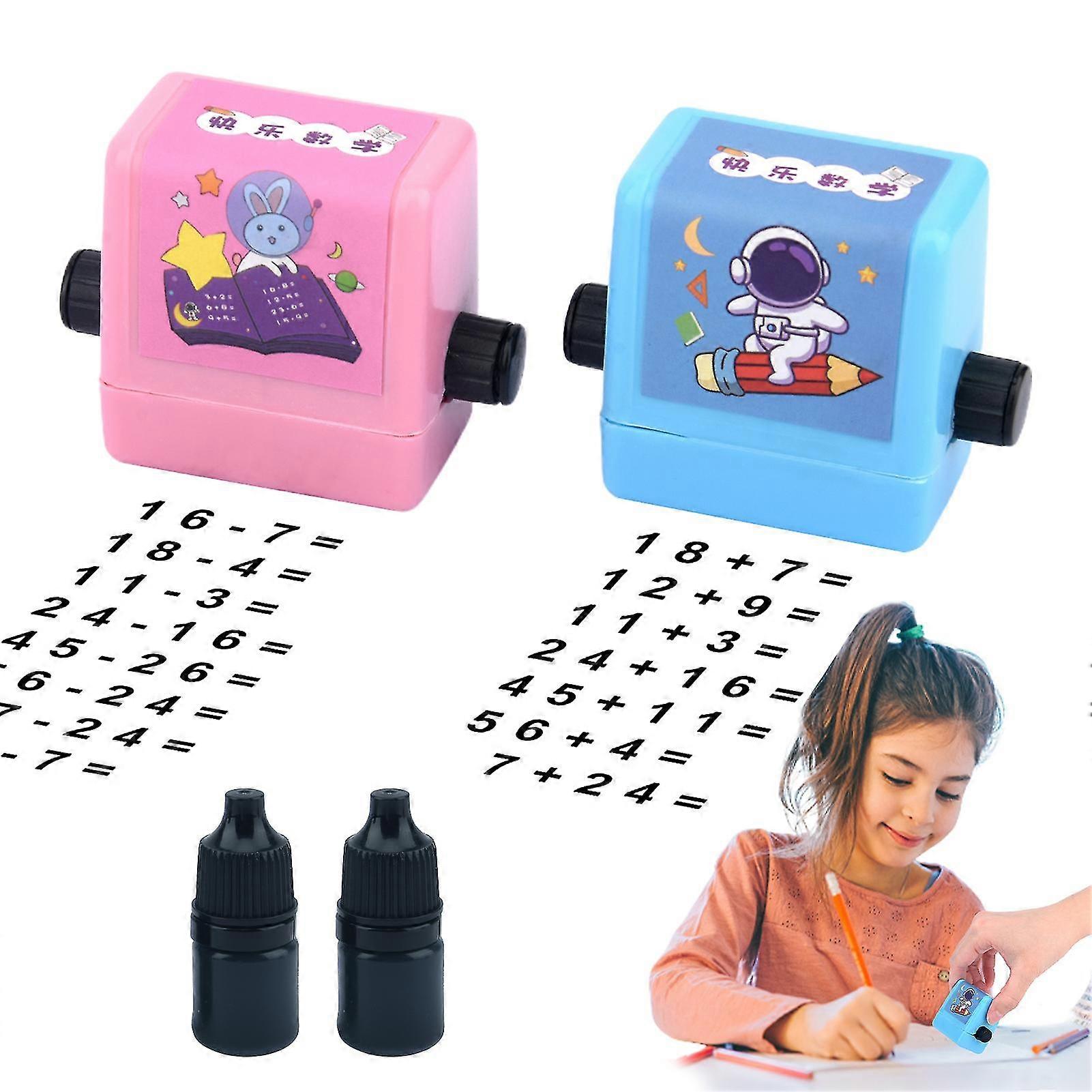 2pcs Additions Subtraction Maths Learning With Ink Roller Digital