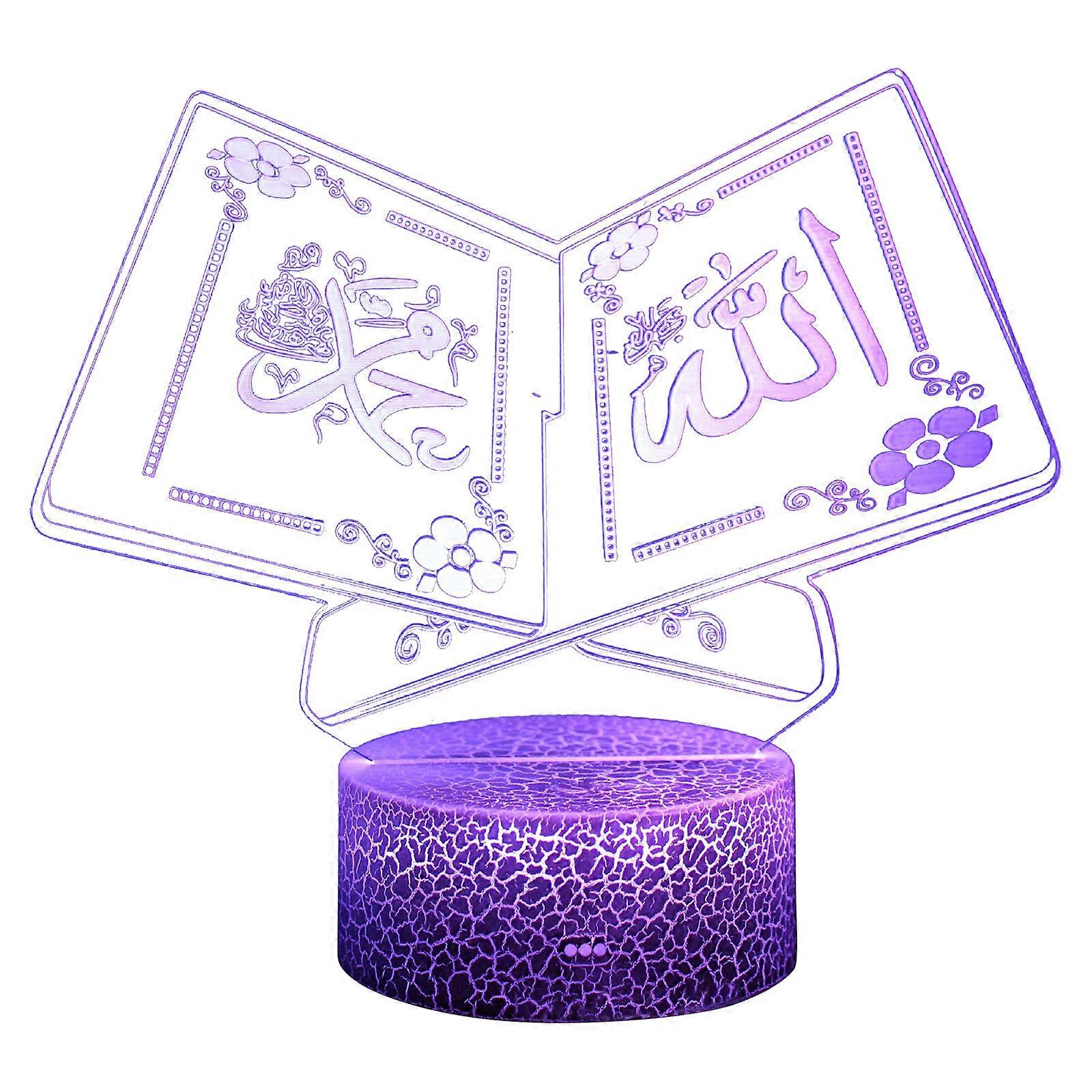 2023 New Ramadan Eid Moon Lamp 3D LED Desktop Night Light 16 Colors RGB Ramadan Table Decorations for Home Gift