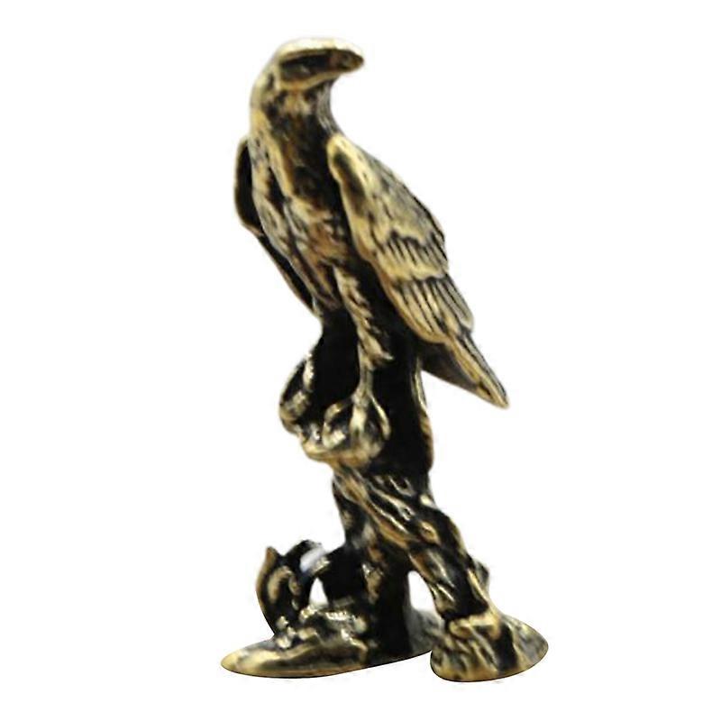 Handmade Eagle Figurine Easy to Clean Copper Antique Handmade Eagle Statue for Desktop