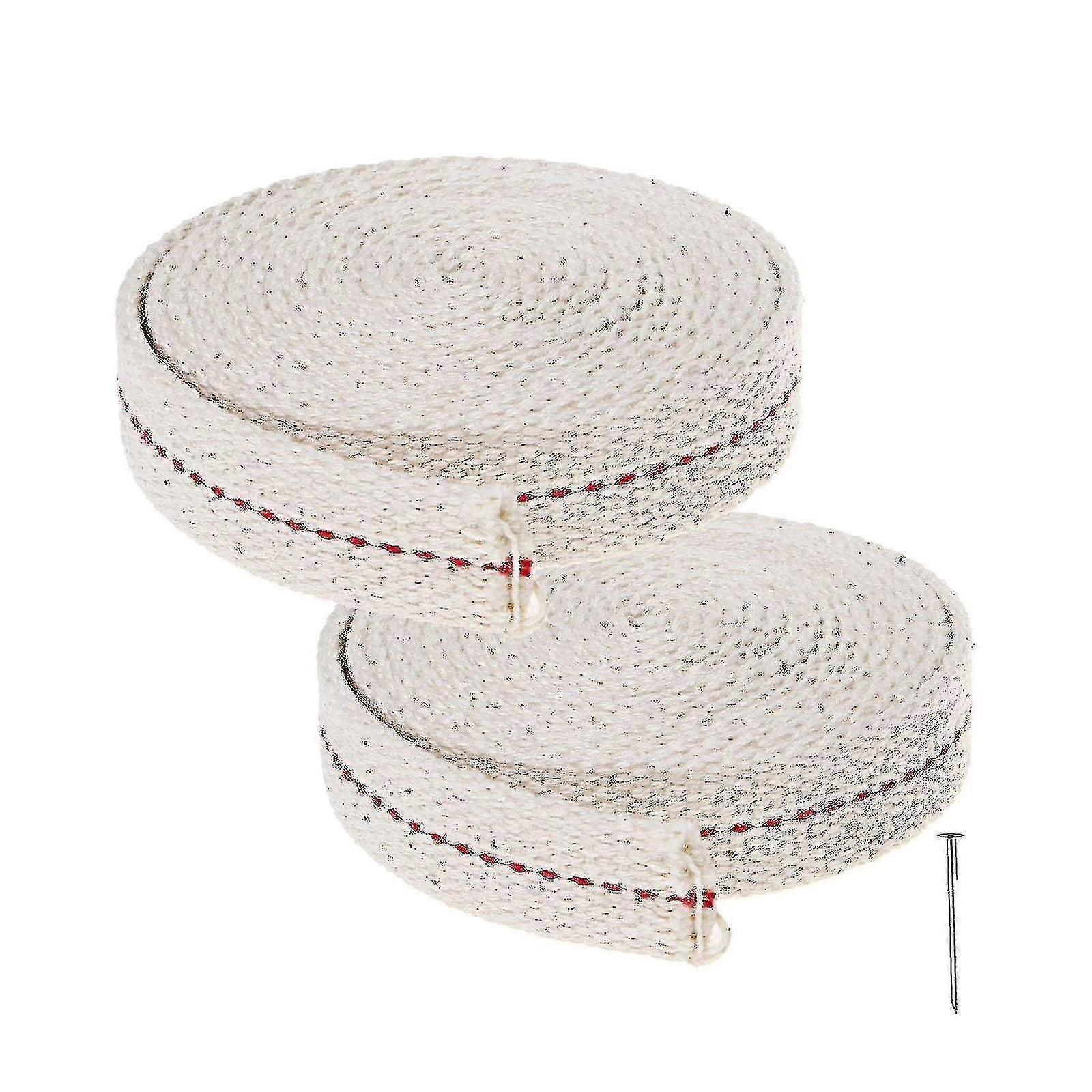 2 rouleaux de mèche pour lampes à huile, mèche de rechange blanche pour brûleurs à huile