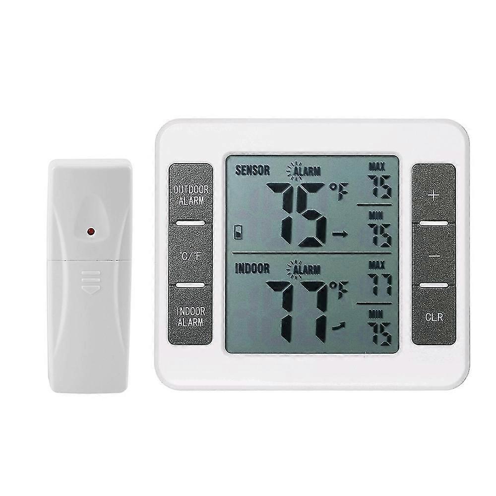 Draadloze Digitale Koelkastthermometer Hoorbaar Alarm Binnen Buiten Thermometer met Sensor Freez