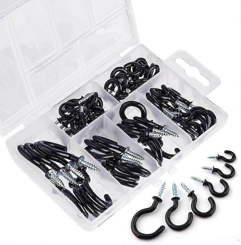 Vinyl Screw Hooks Ceiling Screw Hook 70 Pieces (6 Sizes)