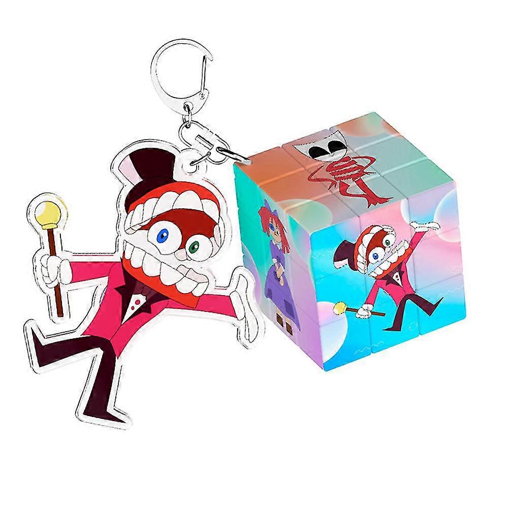 3.5 Cm The Amazing Digital Hanging Circus Third Order Magic Square Keychain Key Rings Decor Gift