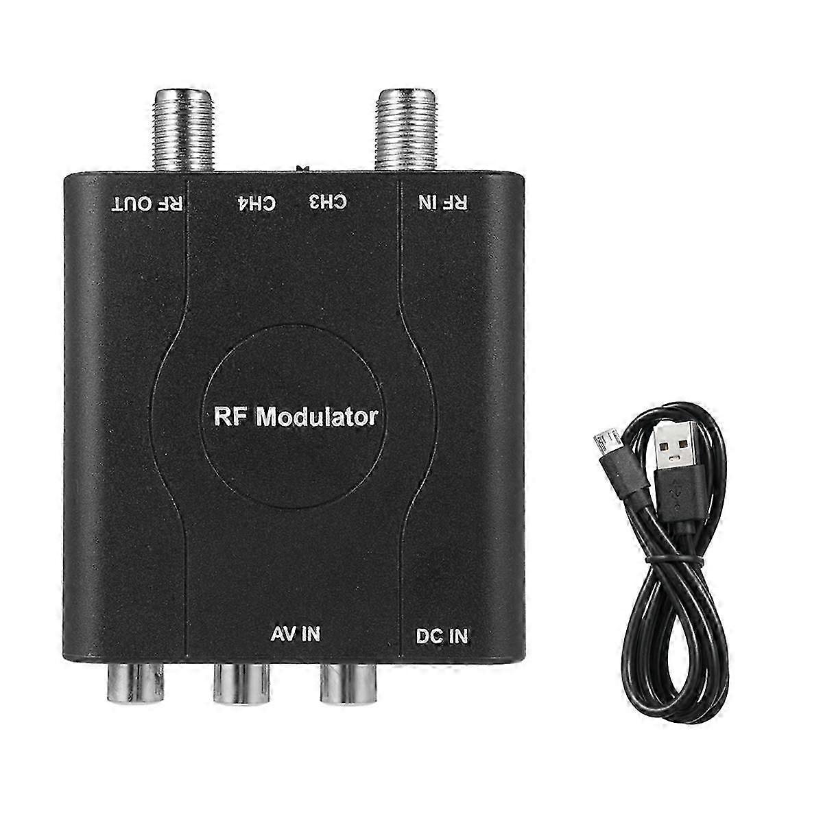 RF Modulator AV to RF Converter M61A AV TO RF CH3/CH4 Channels Video Input Adapter for VHF Demodulator Converter