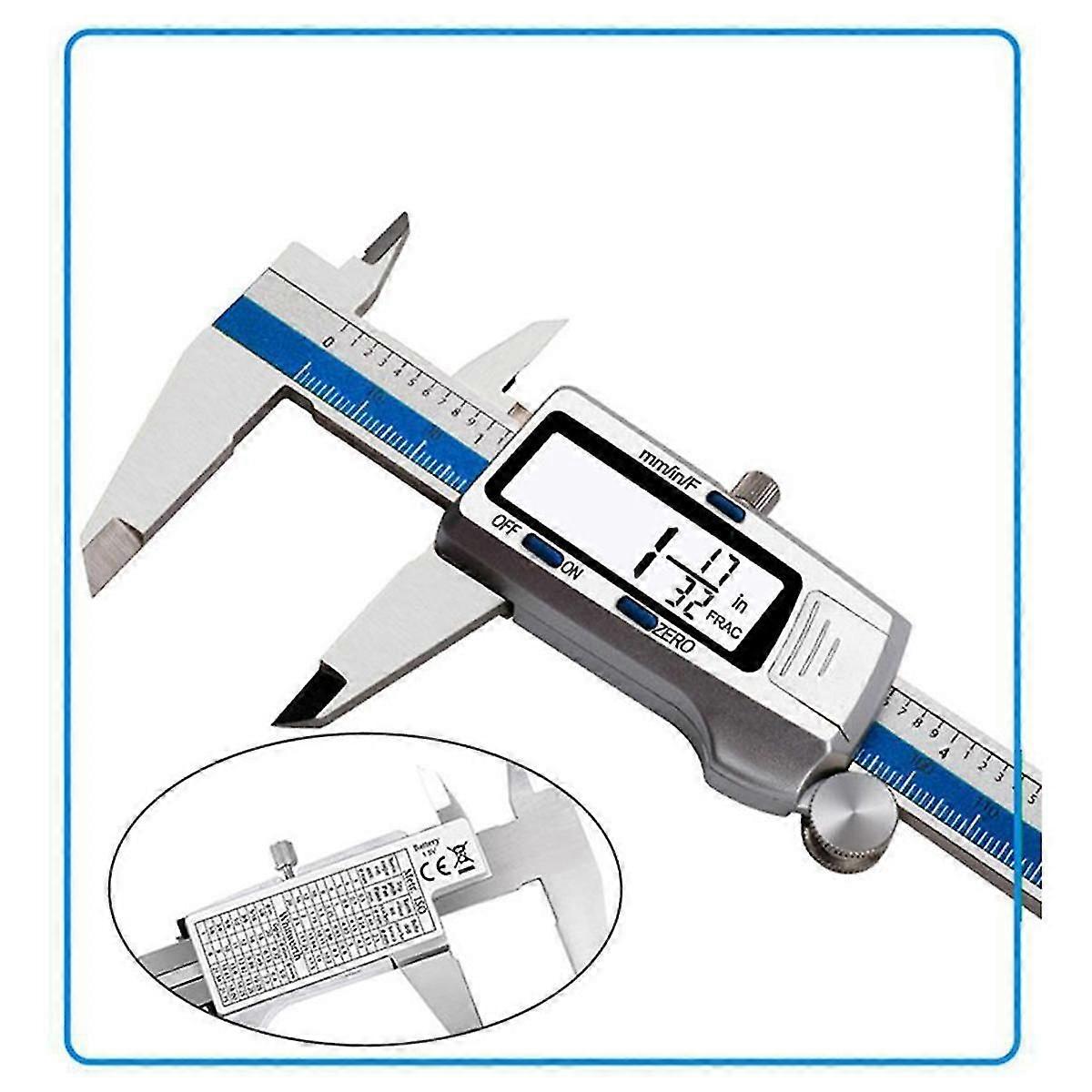 Paquímetro de aço inoxidável Et52 150mm 6 polegadas Instrumento de medição Display eletrônico Vernier Caliper
