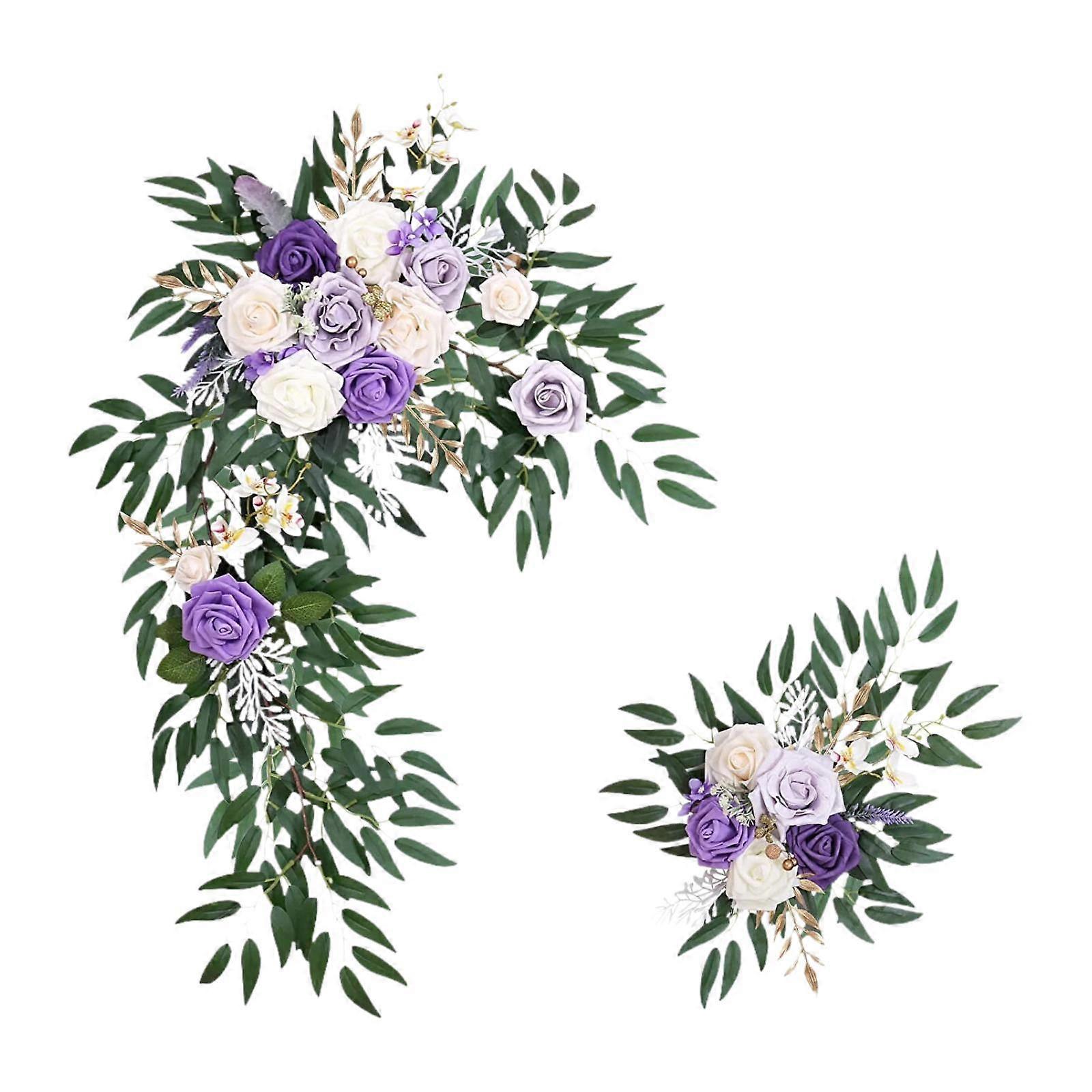 2x Wedding Arch Flowers Corner Flowers Backdrop Decor Rustic Welcome Sign