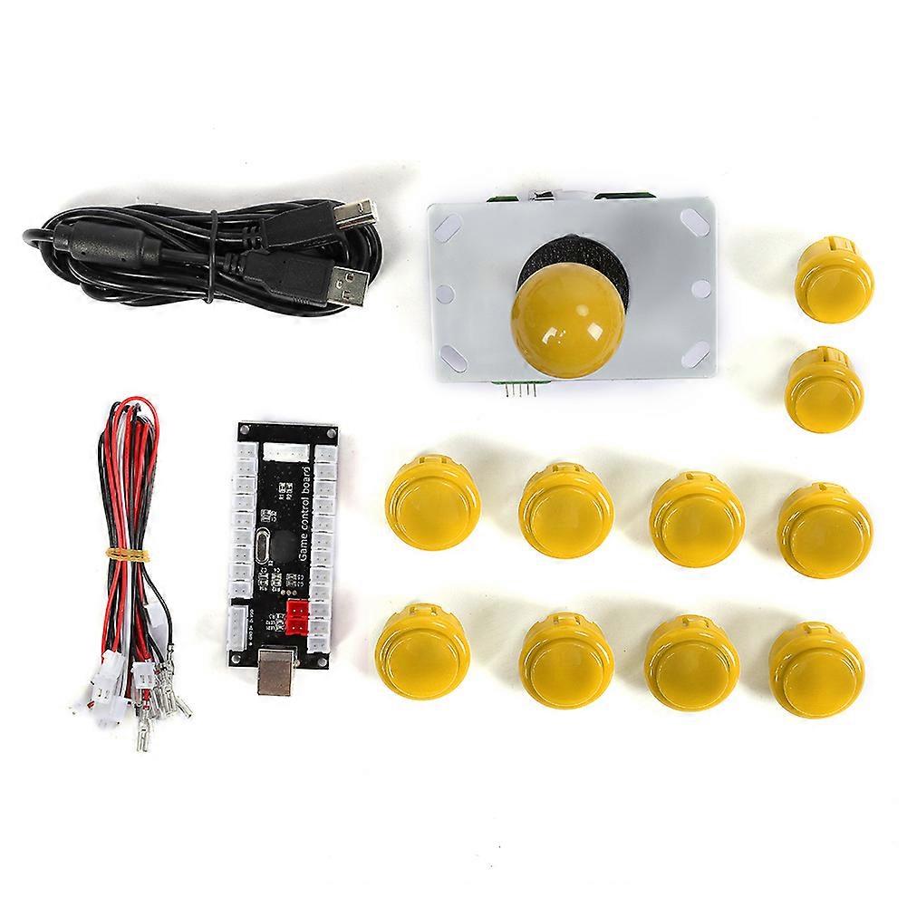 30/24 Cassette Button   5P Rocker Single Kit Black USB Core Board Arcade Kit Yellow