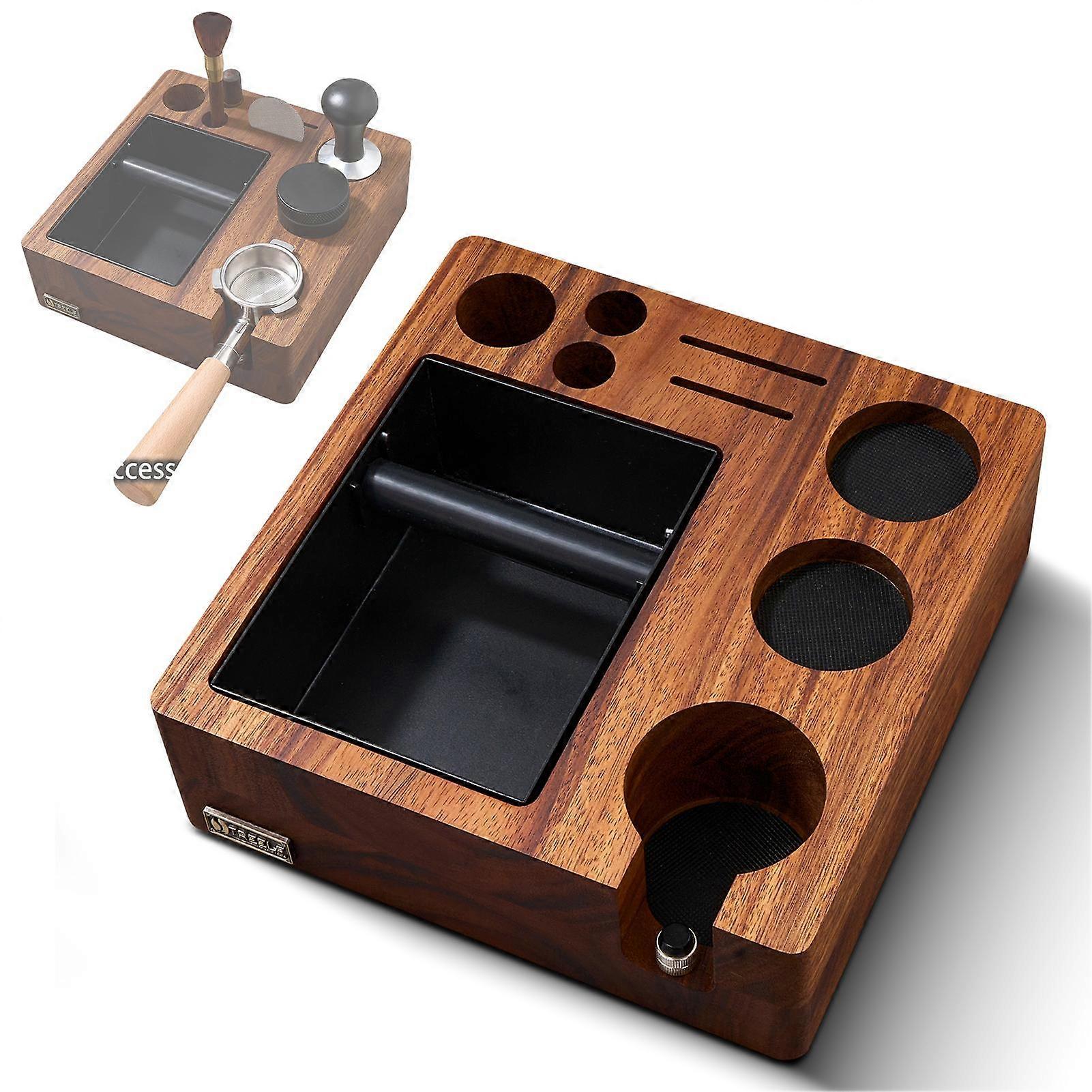 TREELF 3 IN 1 Espresso Knock Box and Tamping Station 51/54MM Espresso Coffee Anti-pressure Pad