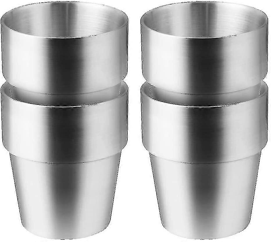 Stainless Steel Mugs - Reusable Metal Mugs Stackable Premium Quality Drinking