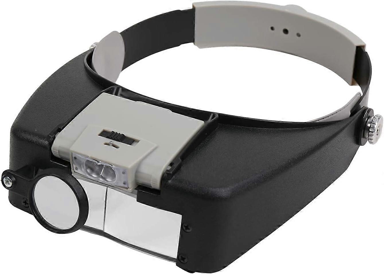 magnifying lens light 5-10 times head mounted magnifying glass - gray
