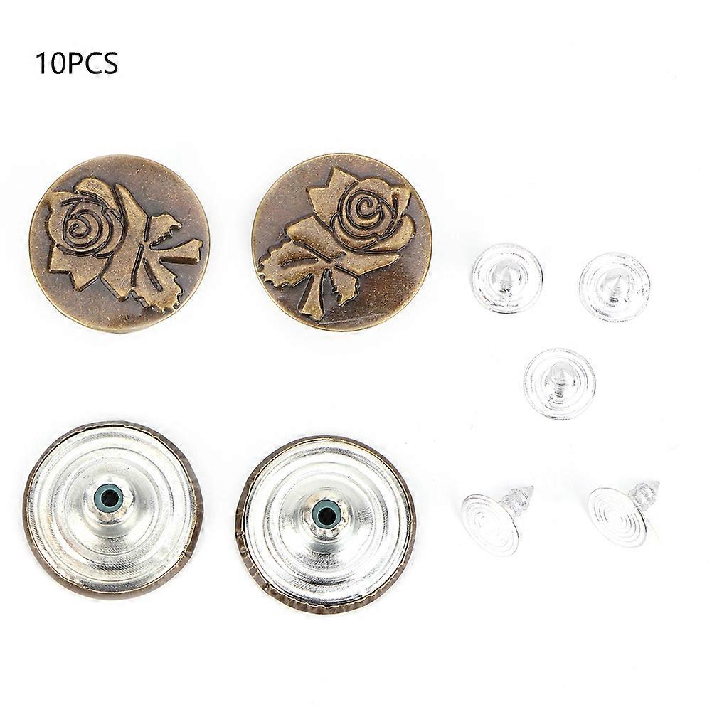 10 Piece Popular 20 mm Vintage Jean Clasp Practical Jean Button with Thread(# 2)