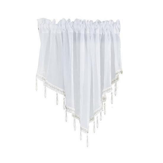 Solid Color Triangle Shape Kitchen Short Curtain Window Valance Drape Home Decor