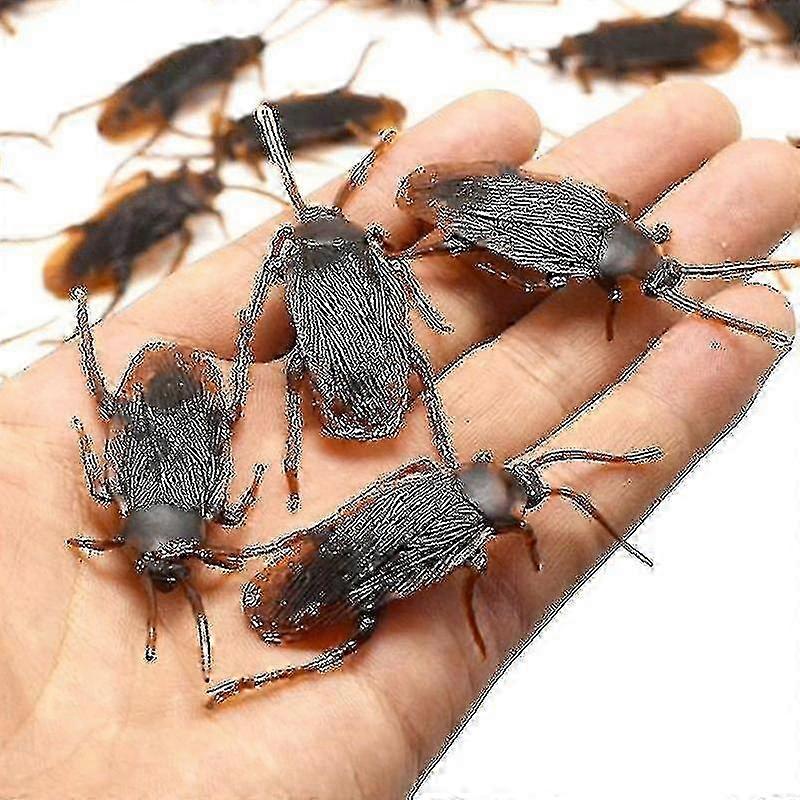 10pcs /ロットシミュレーション偽ゴムゴキブリ面白いおもちゃ特別なリアルモデル