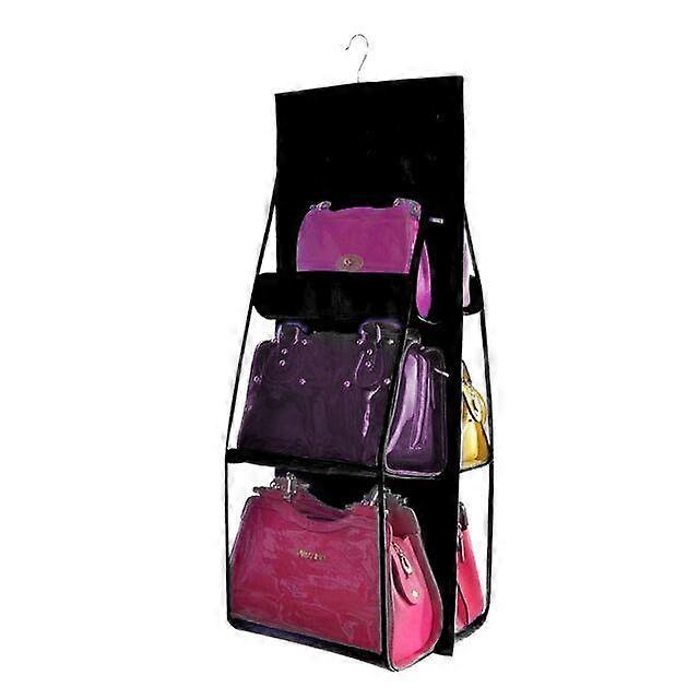 6 Pocket Hanging Handbag Organizer for Wardrobe Storage Bag Door Wall Sundry Shoe Bag with Hanger