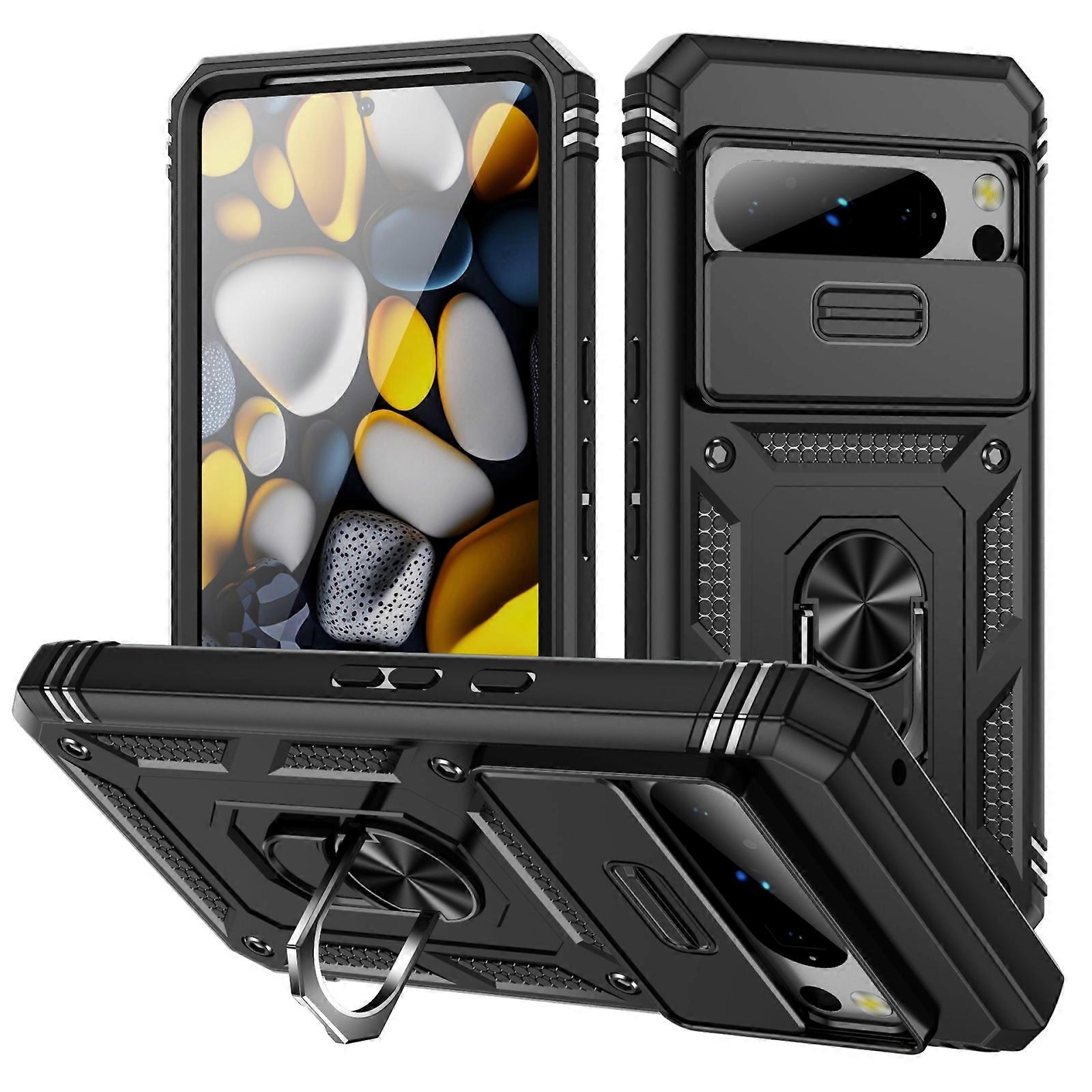 Sliding Camshield TPU + PC Phone Case with Holder