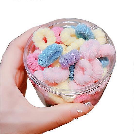 100Pcs Hair Band Boxed High Elastic Assorted Small Reusable Hair Accessories Soft Candy Color Women