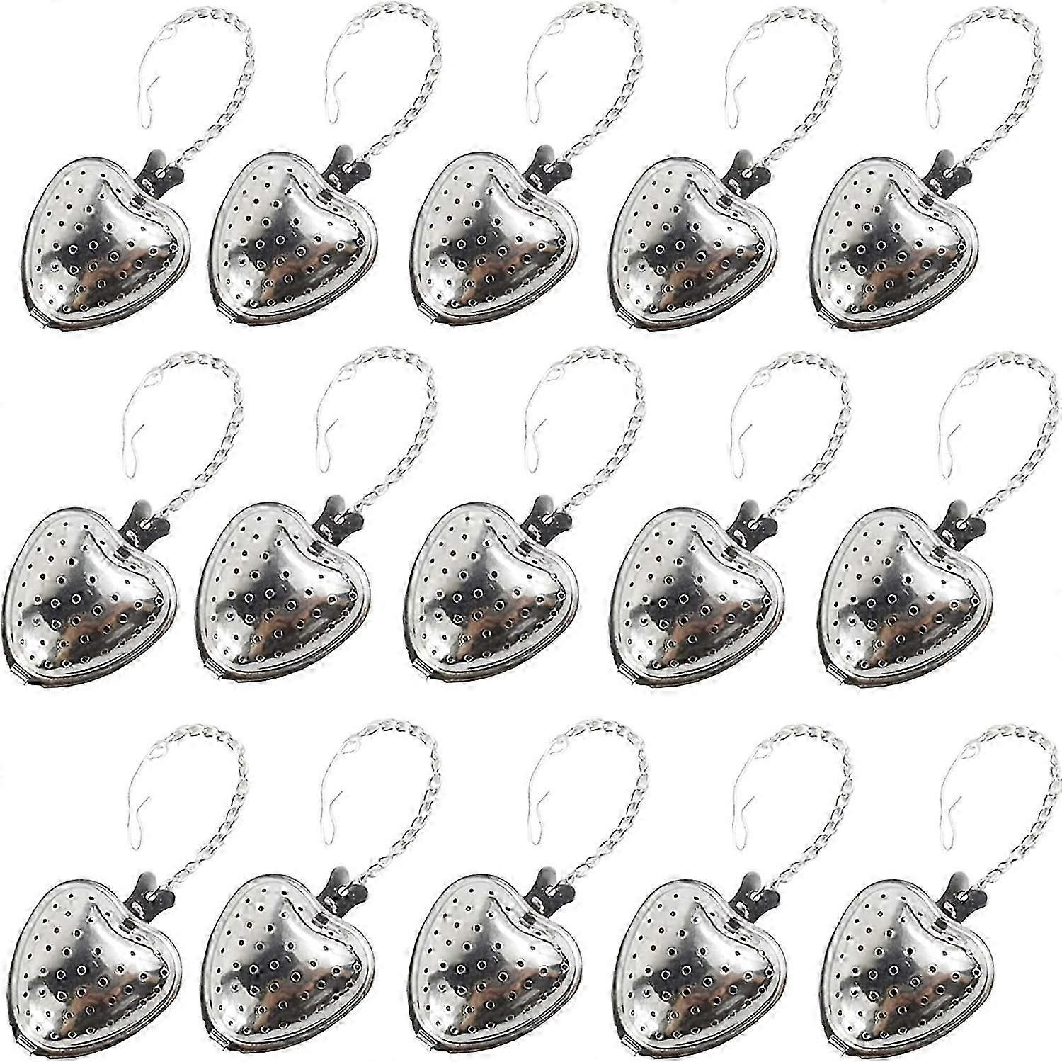 15PCS Tea Strainer Stainless Steel Mesh Tea Ball Infuser Premium Tea Filter Tea Interval Diffuser Extended Chain Hook