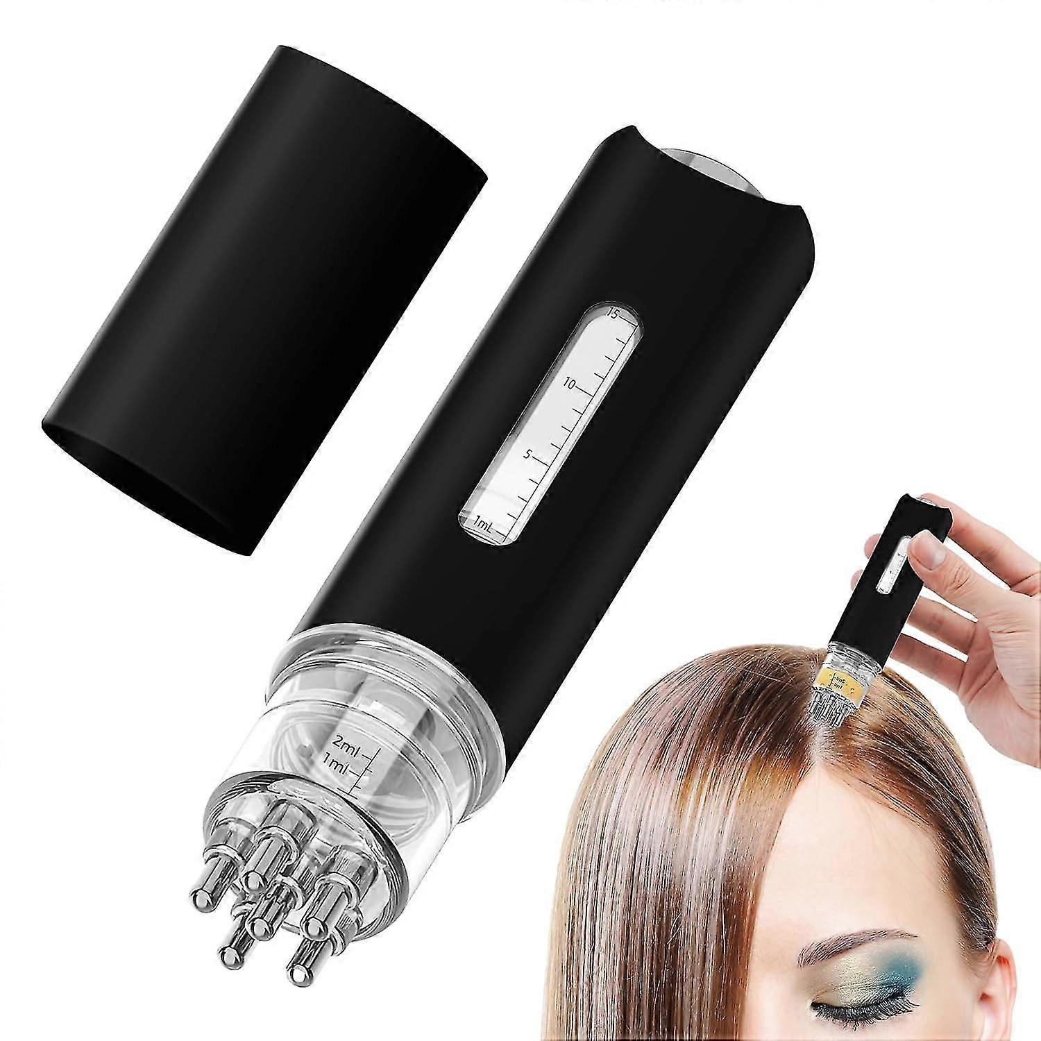 Large size (15ml)-Black:Hair oil applicator, Scalp Applicator Comb, Ball Root comb applicator bottle Scalp massager hair growth Hair massager for hair