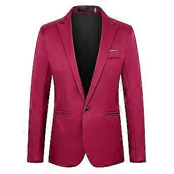 Hombre Blazer Con Botones Solapa Con Muescas Traje de Noche Formal Chaqueta High M Rojo Vino