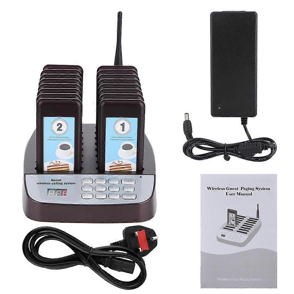 16 transmitters 16 receivers wireless restaurant call system (100-240V)