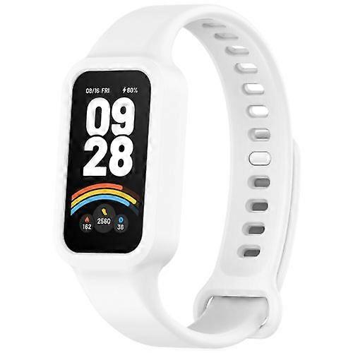 For Redmi Band 3 / Xiaomi Smart Band 9 Active Solid Color Soft Silicone Integrated Watch Band